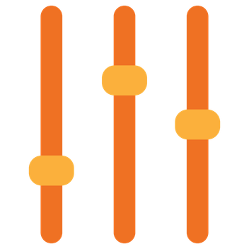 Icon showing switches on an audio mixer